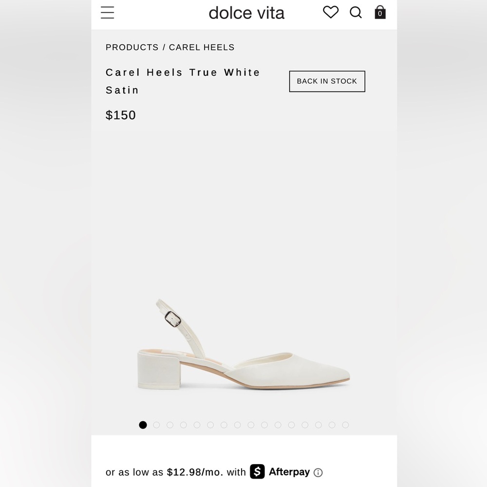 Dolce Vita Carel True White Satin NWT Size 6
